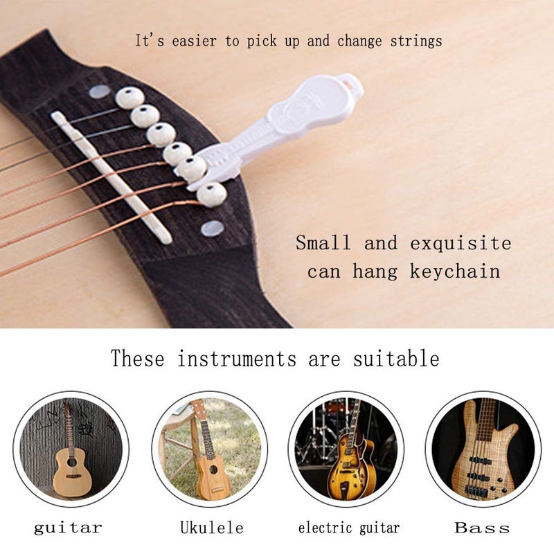Kimlong Guitar Bridge Pins 6pcs Pure Brass Endpin for Acoustic Guitar 6 Strings Nail Pegs Fixed Cone, Replacement Parts with Bridge Pin Puller Remover & 5 Guitar Picks - Kimlong - Image 5